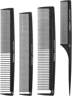 Cricket High Voltage Shear Kit 5.5” Haircutting Shears, Carbon Comb 4 Pack, Aluminum Spray Bottle, Static Free Fast Flo Vent Brush UltraClean ProClips 6 PK, Value Kit ($103.14 Value), Neon Blue