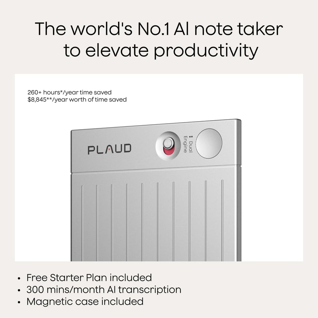 Note AI Voice Recorder Transcribe Summarize (Silver)