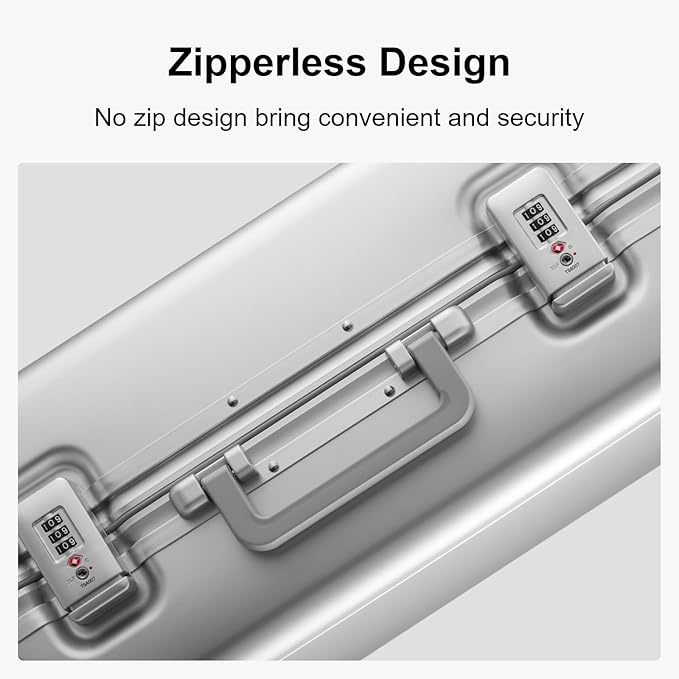 LEVEL8 Gibraltar Carry on Luggage, 20 Inch Aluminum Zipperless Luggages Airline - Image 4