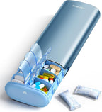 Vaydeer Metal 7 Day Pill Organizer 2 Times a Day – AM PM Weekly Travel Pill Case by Vaydeer
