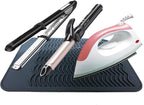 Large Heat Resistant Mat for Curling Irons, Hair Straightener, Flat Irons and Hair Styling Tools 11" x 7.5", Black
