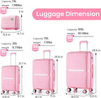 Campfun Luggage 4 Piece Sets, Expandable Carry On Luggage Set Hardshell PP - Image 2