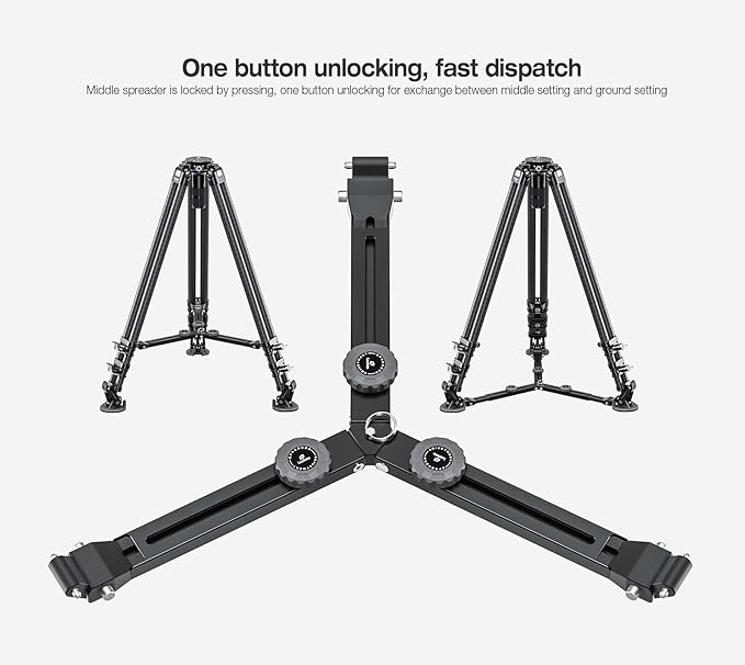 Leofoto LVC-193C Carbon Fiber Twin Leg Video Tripod+BV-15 Fluid Head - Image 9