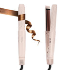 Hair Straightener and Curler, Dual Voltage Curling Iron, Airflow Multi Styler for Straight/Curly/Waves, Negative Ion Hair Care, No Heat Damage Hair Curler