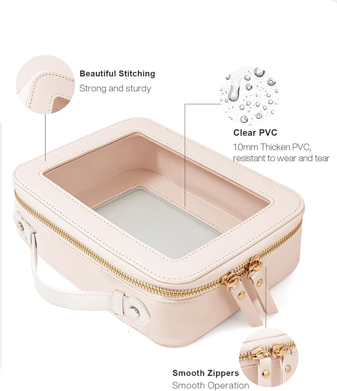 Clear Makeup Bag Small, TSA Approved Portable Toiletry Bag - Image 4