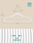 SONGMICS Pack of 50 Coat Hangers, Space-Saving Plastic Clothes Hangers - Image 6