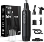 Nose Hair Trimmers for Men，Rechargeable Hair Trimmer 3 in 1 Painless Multifunctional Ear and Nose Hair Trimmer with IPX7 Waterproof Dual Edge Blades (Ink Black)
