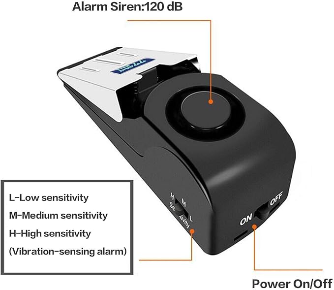 ZZRUI Door Stop Alarm with 120dB Siren, 4 Pack Portable Security Door Stopper - Image 4
