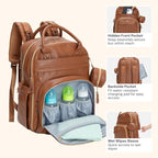 BabbleRoo Leather Diaper Bag Backpack - Image 6