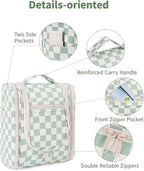 Narwey Small Checkered Hanging Travel Toiletry Bag - Image 7
