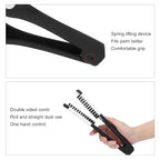 ZJchao Double-Sided Hair Straightening Clamp Brush - DIY Salon Hairdressing Styling Tool for Women and Men