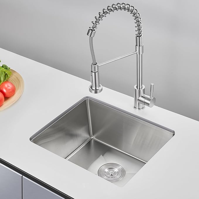 22 Inch Kitchen Bar Sink Undermount, 304 Stainless Steel Handmade Single Bowl - Image 2