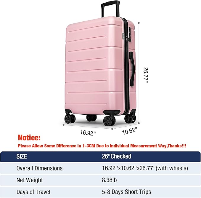 KYME 26 Inch Luggage TSA Approved Hardshell 26" Suitcases - Image 7