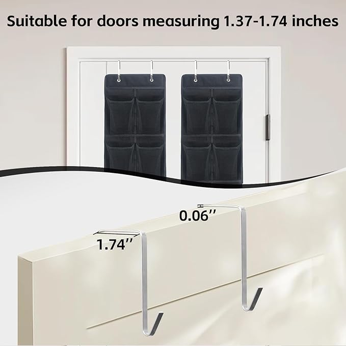 Over The Door Shoe Organizer, 14 Large Mesh Pockets Hanging Shoe Rack - Image 4