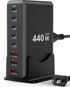 440W Fast Charging 8 Port USB C Charger Block, USB-C Charger Adapter by Unknown