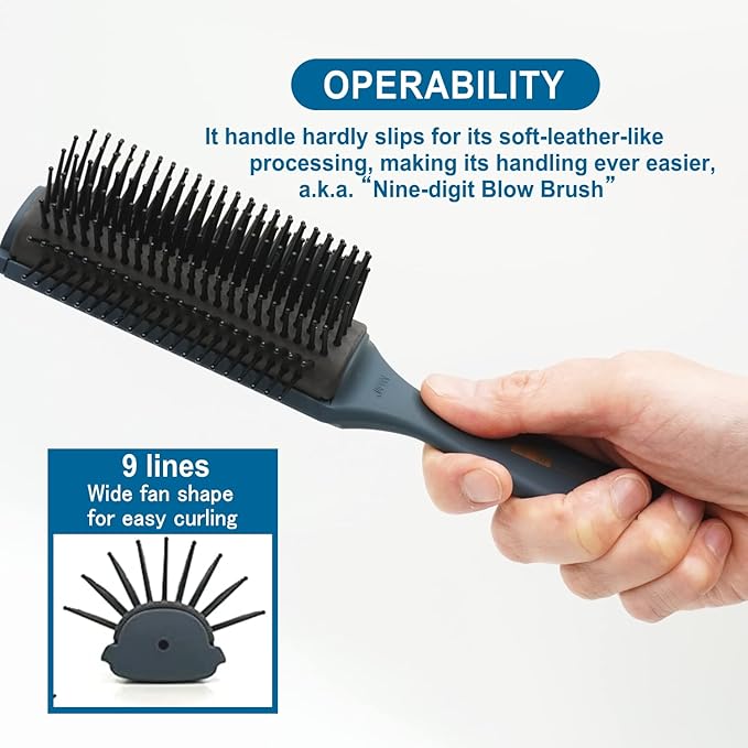 Vess Professional Hair Blow Brush Pro-2000 Ceramic 9 rows Wide Type-English Instruction Manual-Made in Japan