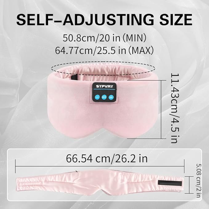 Sleep Mask Bluetooth 5.4 Headphones Soft Wireless Headband Eye Mask Blackout - Image 6