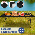 2 Pack Rectangle Spandex Fitted Table Cloth (Black / 96" x 36" (Rectangular))