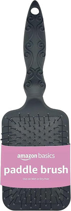 Amazon Basics Paddle Brush for Hair, Gentle Detangling, Wet or Dry Hair, Tangle-Free with Flexible Bristles