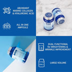 Farmstay Collagen and Hyaluronic Acid All-in-One Ampoule - Face Serum Reduces Fine Lines and Wrinkles - Serum for Face with Marine Collagen - 8.45 oz