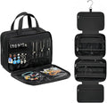 Inmorven Travel Hanging Toiletry Bag for Women, Makeup Cosmetic Bag with Jewelry Organizer, Waterproof DoppKit Set for Girls Large Capacity, Carry-on Travel Accessories Essentials - Black