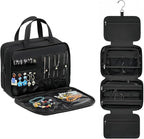 Inmorven Travel Hanging Toiletry Bag for Women, Makeup Cosmetic Bag with Jewelry Organizer, Waterproof DoppKit Set for Girls Large Capacity, Carry-on Travel Accessories Essentials - Black