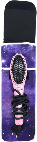 Wanty Hair Straighteners Case with Fastener - Neoprene Curling Iron Holder Flat Iron Curling Wand Travel Cover Case Bag PouchShield Curling Iron Cover - Flat Iron Travel Pouch (Purple Sky)
