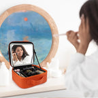 Travel Makeup Bag with LED Mirror Travel Makeup Organizer with 3 Lighted - Image 9
