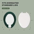 Microfiber Elongated Toilet Seat Cover 19.5"x 15" Machine Washable Solid Toilet - Image 2