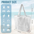 Beach Bags for Women, Foldable Mesh Tote Bag - Image 2