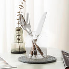 20-Piece Silverware Set for 4, High-end Everyday Flatware Set, Wood Grain Color - Image 3