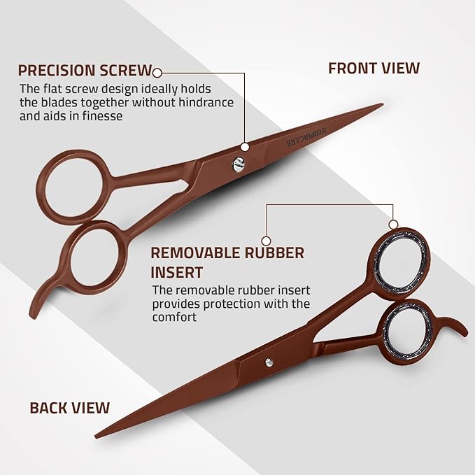 Utopia Care Hair Cutting and Hairdressing Scissors 6.5 Inch, Premium Stainless Steel shears with smooth Razor & Sharp Edge Blades, for Salons, Professional Barbers, Bronze
