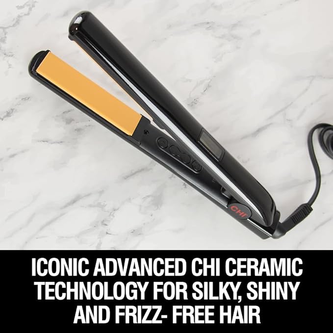 CHI Original Digital Ceramic Hair Straightener 1″ Flat Iron, Professional Tourmaline Hairstyling Tool for Smooth Frizz-Free Hair, Adjustable Digital Temperature Display, Salon-Quality Results