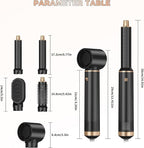 5 in 1 Hair Styler & Hot Air Brush - Air Curling Wrap with Low-Speed Negative Ion Technology, Hair Dryer Brush for Drying, Curling, Straightening & Styling, Hair Styling Tools at Home (Black)