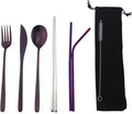 7 Pcs Portable Flatware Set, 304 Stainless Steel Cutlery Set Travel Utensils Set by Uniturcky