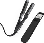 LOVANI Mini Flat Iron 0.5 inch, Dual Voltage Travel Hair Straightener for Short to Medium Hair & Bangs, Small Size Ceramic Tourmaline 3D Floating Plates, Heat‑Resistant Pouch Included