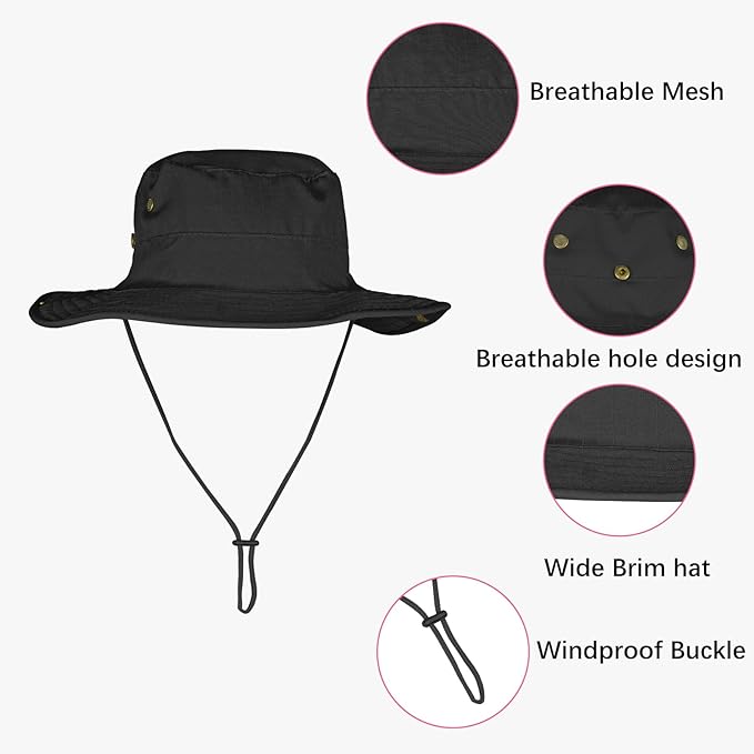Sun Hats for Men Women Boonie Hat Foldable Fishing Hat UPF 50+ Bucket Hat for - Image 3