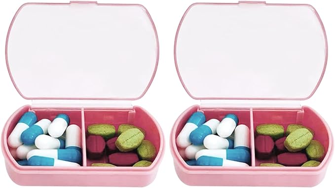 2PCS Small Pill Case Travel Pill Box Cute Pill Organizer by INVODA