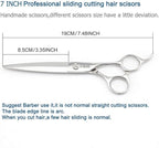 Barber Scissors 7" Professional Sliding Hair Scissors Willow Shape Sliding Hair Shears Professional Haircut Razor Edge 440c Barber Shears KINSARO for Hairdresser Barbershop or Home Use