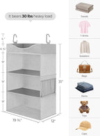 StorageWorks Hanging Closet Organizer, 3-Shelf Hanging Closet Shelves - Image 3