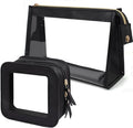 2 Pack Clear Makeup Bag Set Travel Cosmetic Case TSA Approved Toiletry Bag by FFpaw