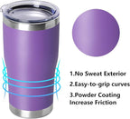 DOMICARE 20oz Tumbler with Lid Stainless Steel Tumblers Bulk, Double Wall - Image 2