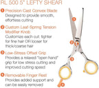 Cricket Centrix Roc-It Dog Professional Stylist 5” Hair Cutting Shears and RTL-30 Thinning Hair Cutting Scissors Duo Set, Salon Barber Supplies for Women and Men Haircut, Lefty