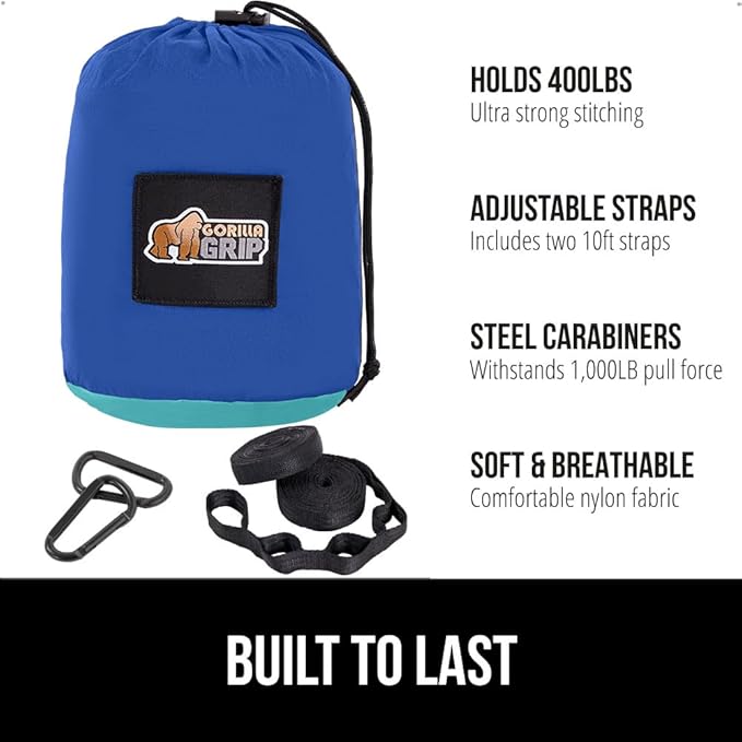 GORILLA GRIP Durable Portable Camping Hammock, Holds 400lbs - Image 2