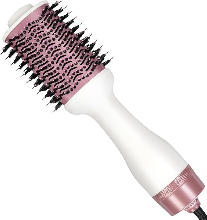 Blow Dryer Brush Hair Dryer Brush in One, 4-in-1 Styler Volumizer with Oval Titanium Barrel, Hot Air Ionic Straightener for Smooth Frizz-Free Volume