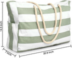 Becokan Beach Bags for Women Large Waterproof Beach Tote Bag Zipper Beach Bags - Image 4