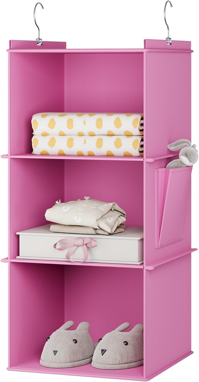 YOUDENOVA Hanging Closet Organizer, 3-Shelf Closet Hanging Storage Shelves by YOUDENOVA