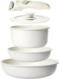 GiPP 5Pcs Pots and Pans Set Non Stick, Cookware Sets Nonstick Detachable Handle by GiPP