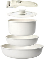 GiPP 5Pcs Pots and Pans Set Non Stick, Cookware Sets Nonstick Detachable Handle by GiPP