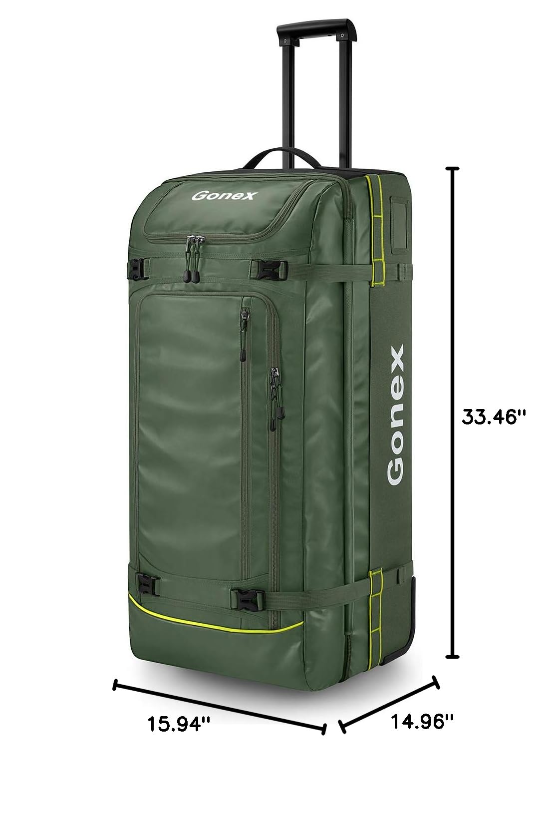 Rolling Duffle Bag with Wheels (Olive Green / 33 inch)